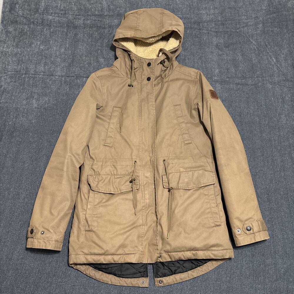 Element Skateboards Parka Jacket Wolfeboro Collection Khaki Sherpa Lined Small